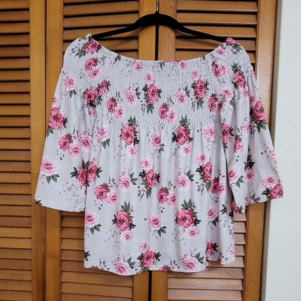 Off the Shoulder Floral Blouse
